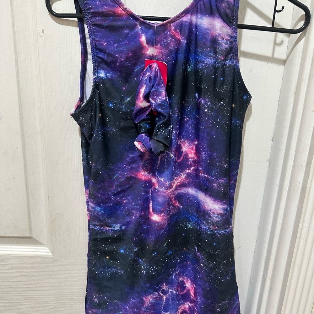 Purple and Pink Ruched Sleeveless Bodysuit
